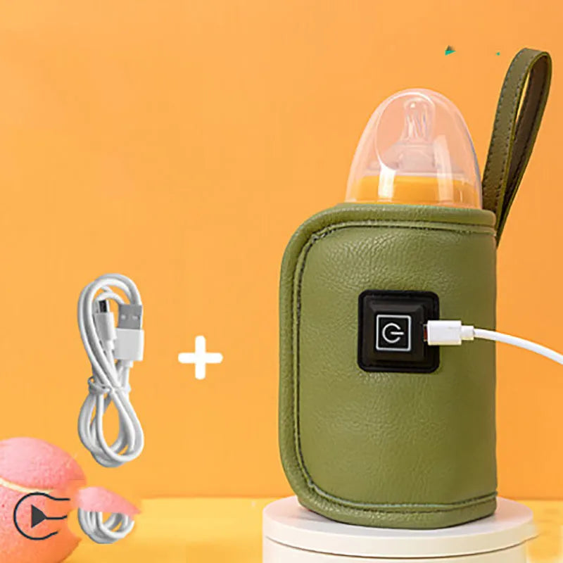 Portable cloth bottle warmer sleeve with silicone alloy heating wire for kids, camouflage pattern, 55-75mm inner diameter