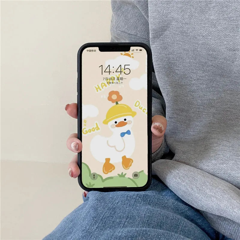 Black plush phone case with a Fairy design for iPhone models