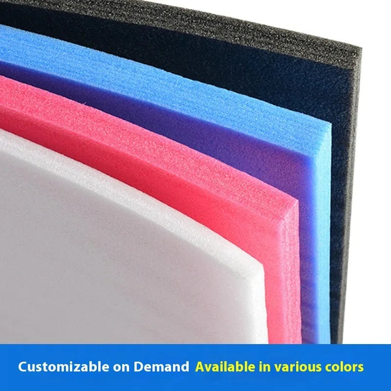 Large white rectangular EPE pearl cotton foam board showing its thickness and smooth surface