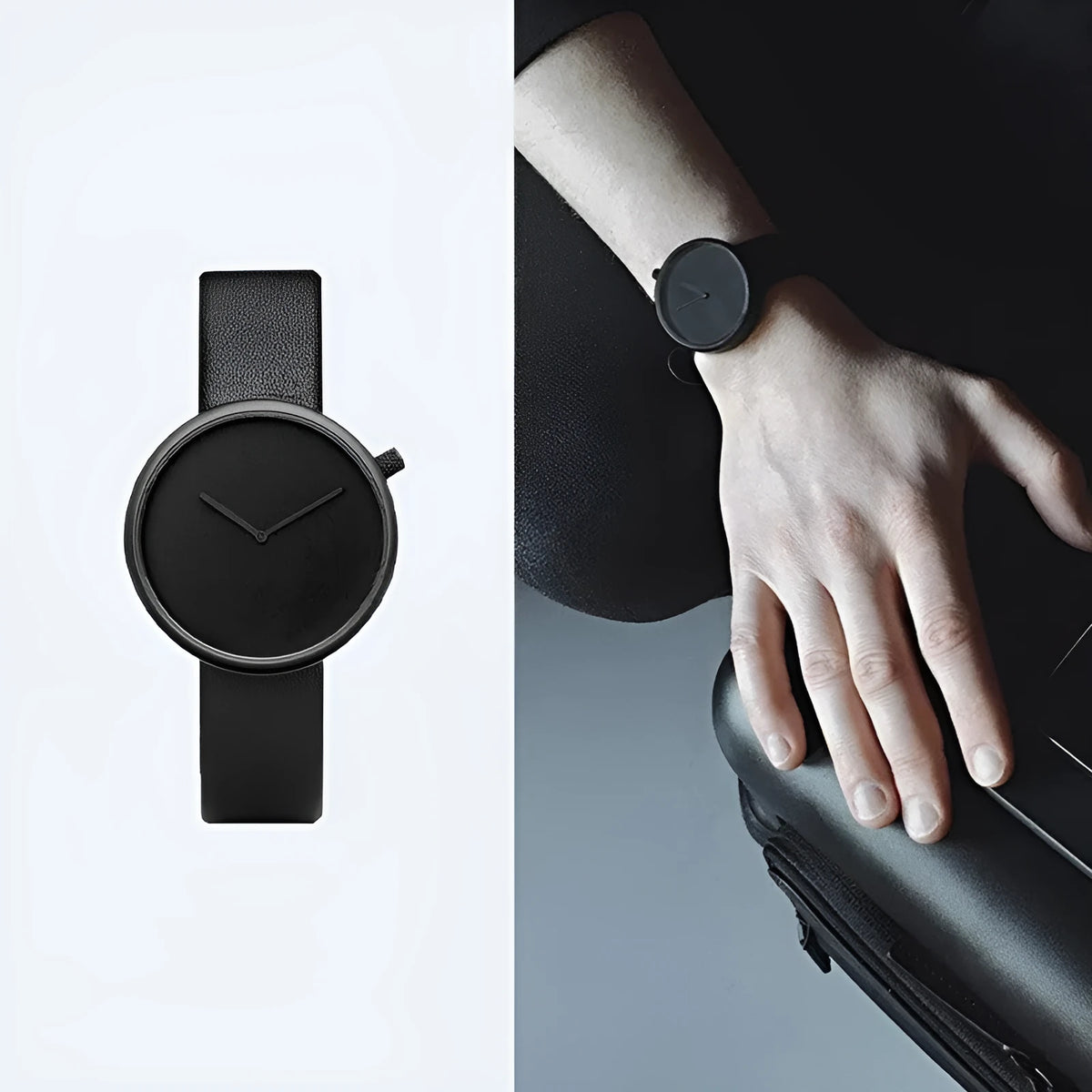 Unisex quartz watch with 40mm alloy case, PU strap, and 30M waterproof rating in coffee white