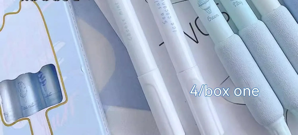 Double-headed fluorescent neutral pen with 0.5 mm tip and Cheese Mint, Sea Salt Ice Cup colours.