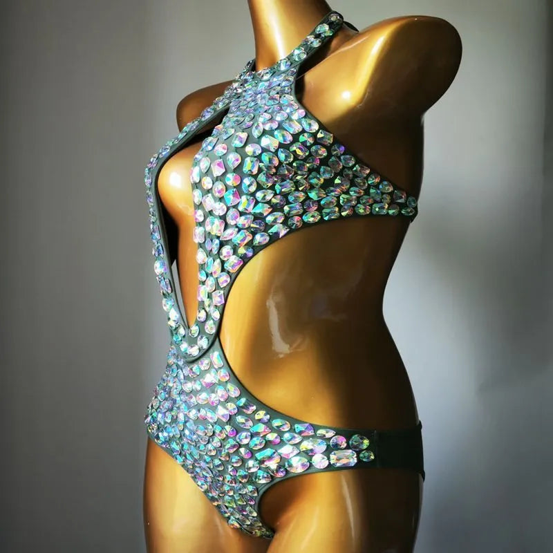 Mesh diamond pattern one-piece swimsuit for women in multiple colour options