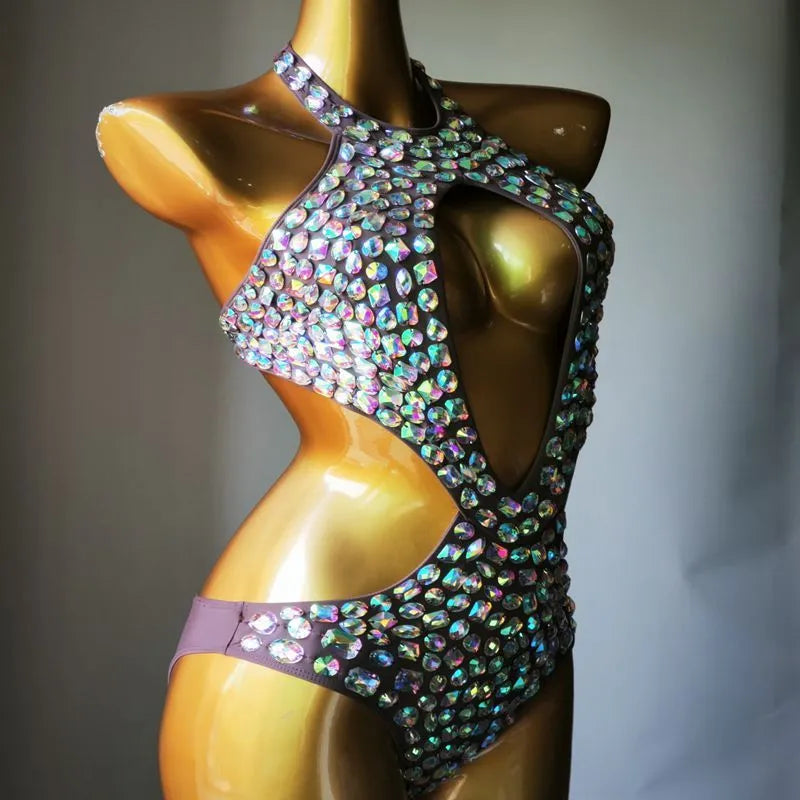 Mesh diamond pattern one-piece swimsuit for women in multiple colour options