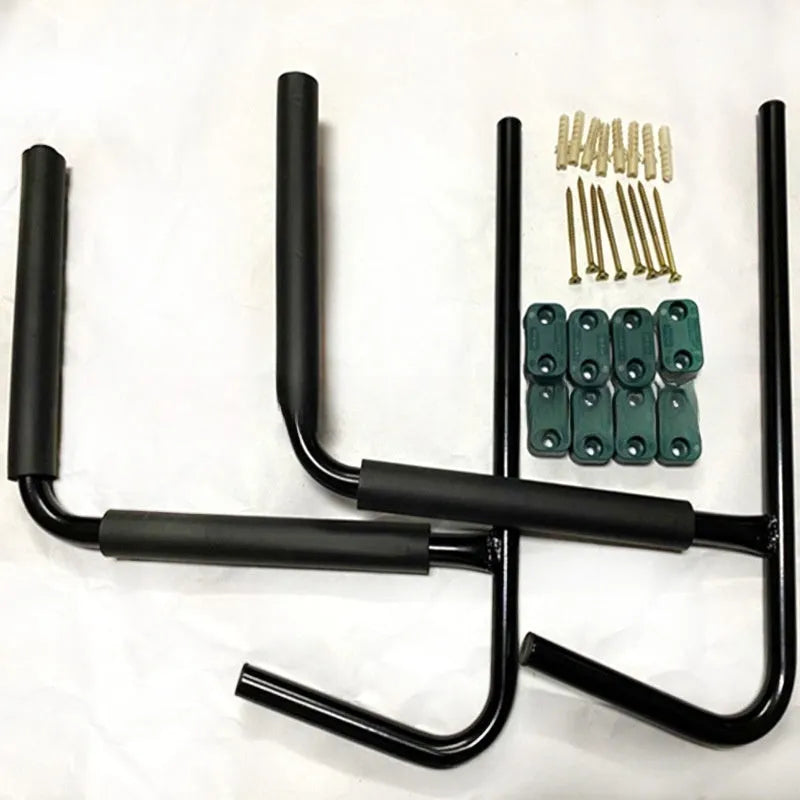 Carbon steel kayak and surfboard wall storage hanger rack