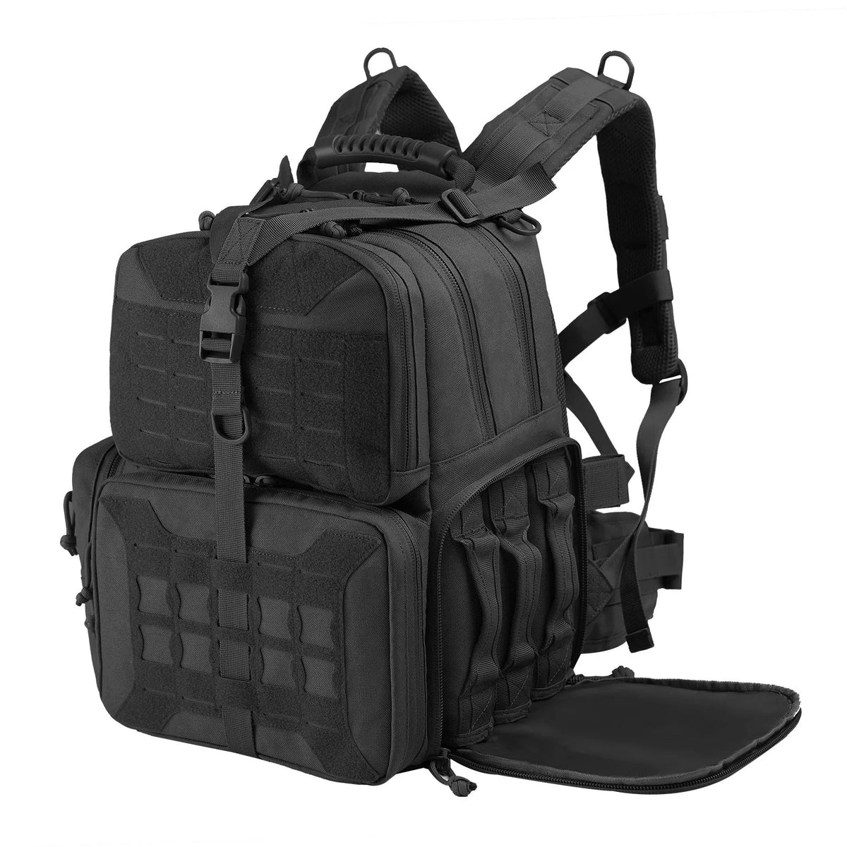 Nylon outdoor tactics backpack in khaki or black, wear-resistant, below 20L capacity, unisex EDC bag for outdoor sports.