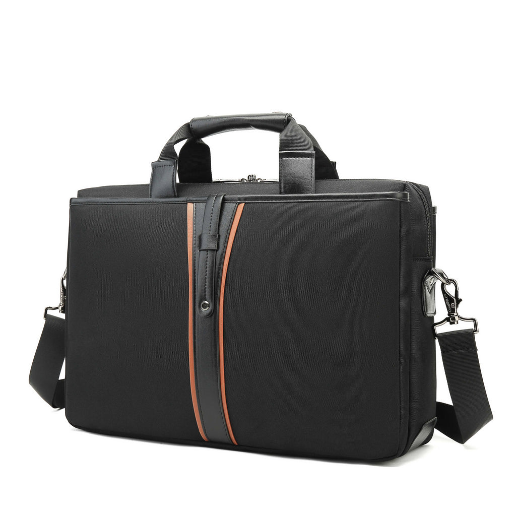 Black single-shoulder laptop backpack 15 inch Oxford cloth with soft handle for business use
