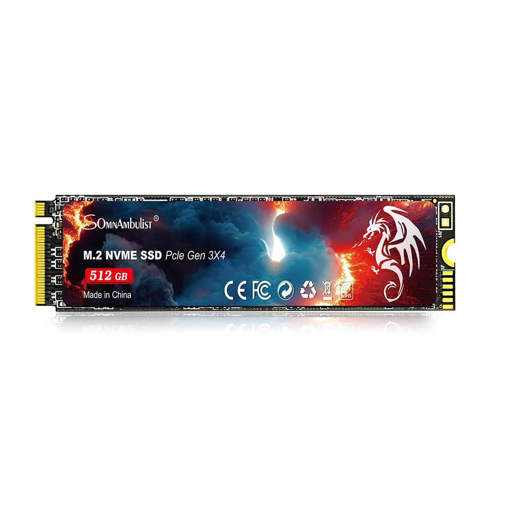M.2 2280 PCIe NVMe solid state drive for desktop computers showing connector and label