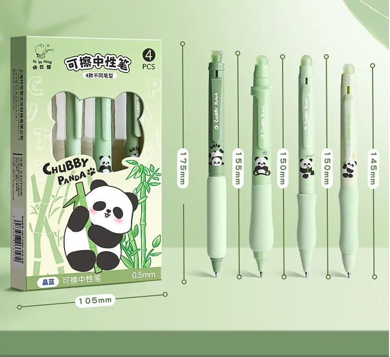 Erasable cartoon press gel pen with retractable 0.5mm tip in various designs