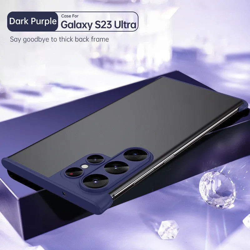 Samsung TPU phone case with frosted finish, corner pad, drop-resistant half pack, in Black, Camellia Red, Dark Purple, Far Peak Blue.