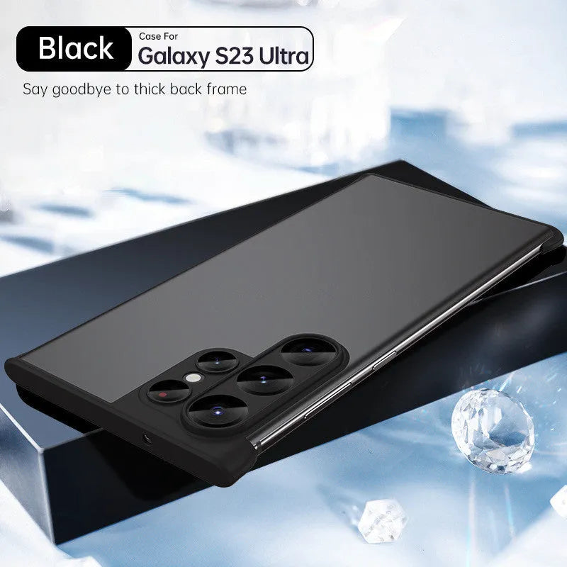 Samsung TPU phone case with frosted finish, corner pad, drop-resistant half pack, in Black, Camellia Red, Dark Purple, Far Peak Blue.
