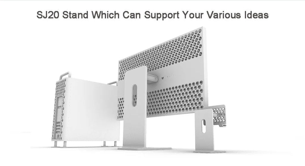 Silver aluminium alloy adjustable desktop stand with phone holder on a desk