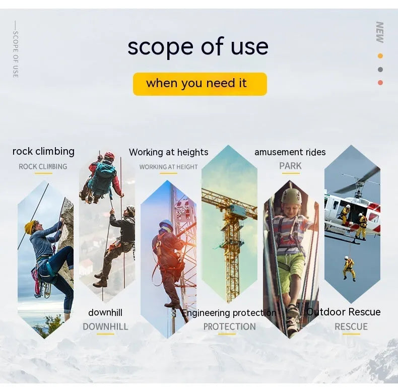 Automatic lock climbing carabiner in five colour options for rock climbing gear
