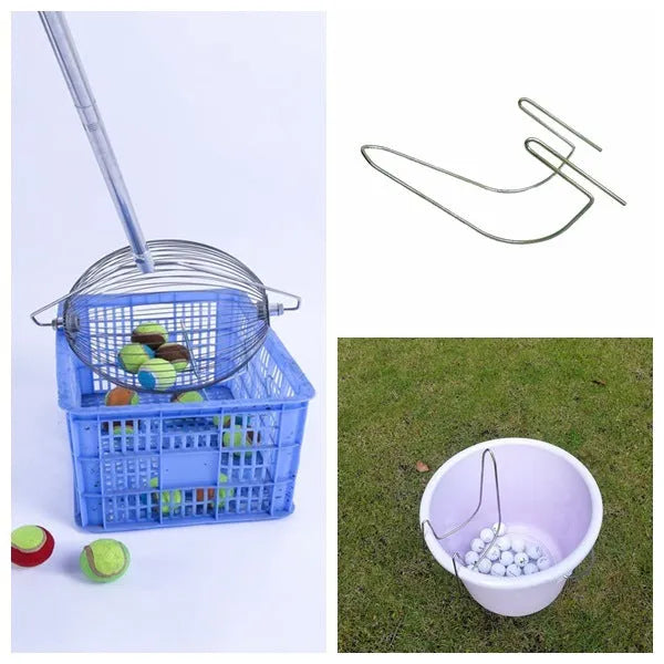 Metallic finish stainless steel golf ball picker tool with magnetic tip for retrieving golf balls