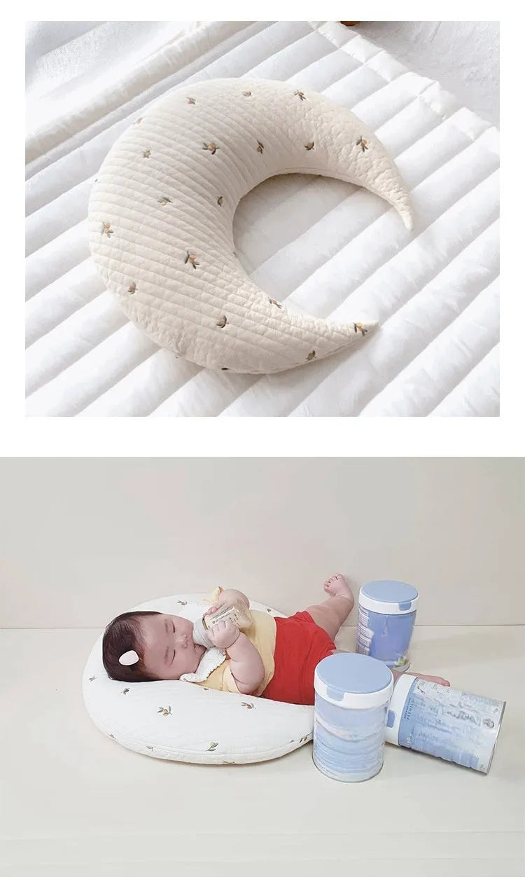 Anti-mite pure cotton baby nursing U-shape pillow in bear pattern, 56x65cm size