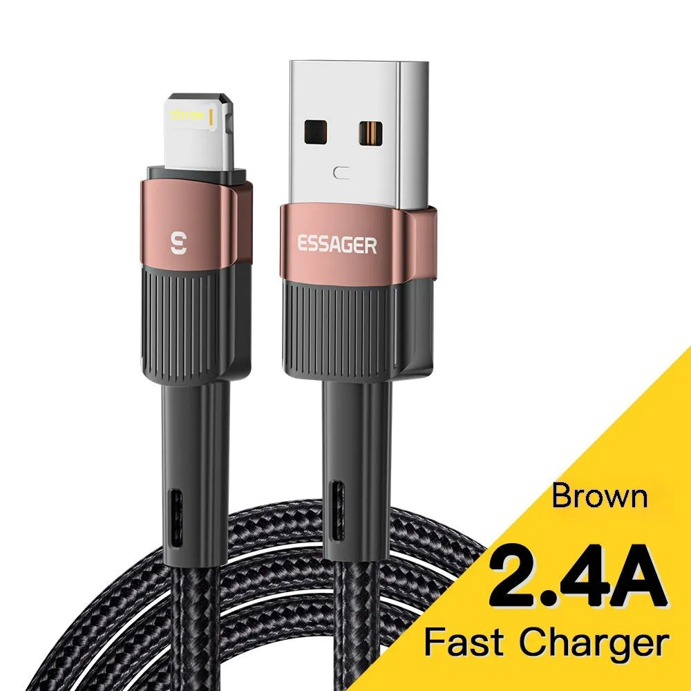 6A super fast charge data cable with braided thread and aluminium alloy connectors in black