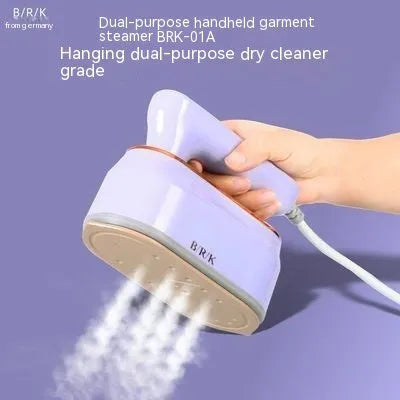 Milky white foldable travel iron with ceramic plate and worldwide voltage compatibility