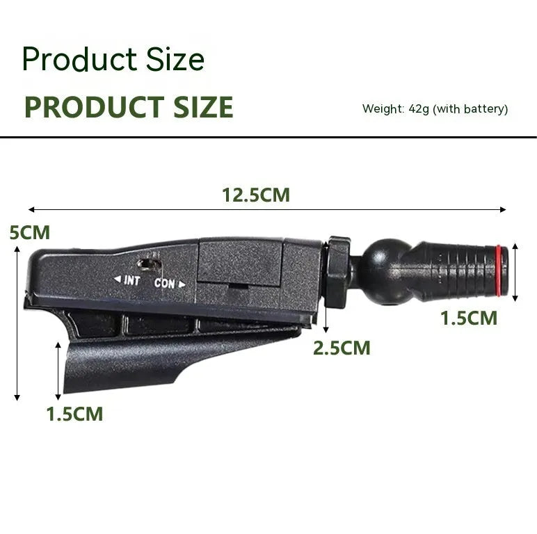 Golf putter laser aiming instrument showing laser projection on putting surface with style option examples