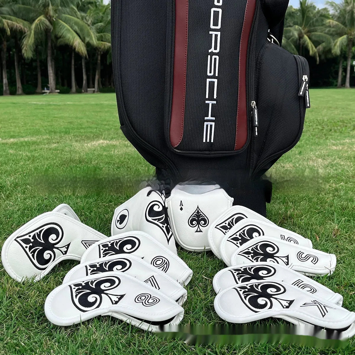 PU golf putter sleeve for club head protection in one of three available colours