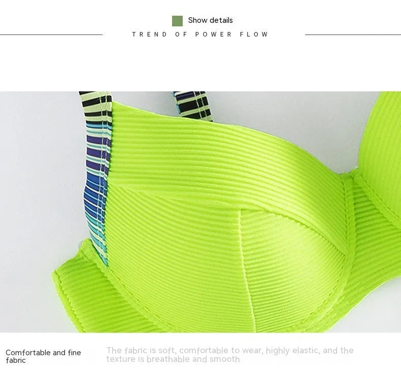 Green printed halter bikini for women with briefs style bottom