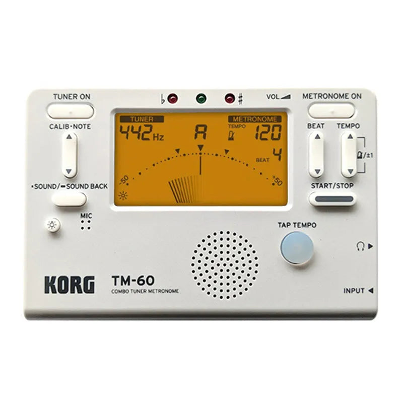 TM-60 black and white electronic metronome with tuner for piano and guitar