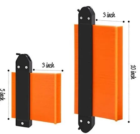 Plastic ABS profile ruler contour gauge with clear dual scale markings for irregular shape measurement