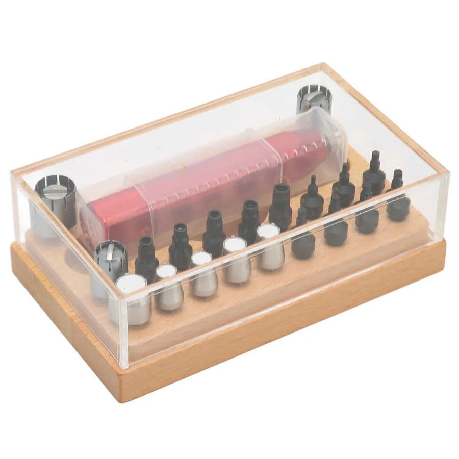 20-piece steel watch repair extracting tube set in storage case for watch and clock repair