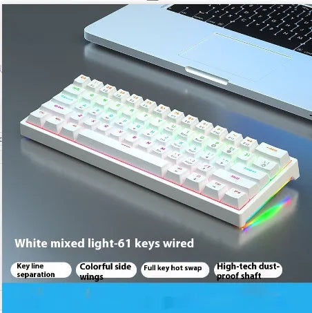 61-key mechanical keyboard with multiple colour options and hot-plug switch functionality