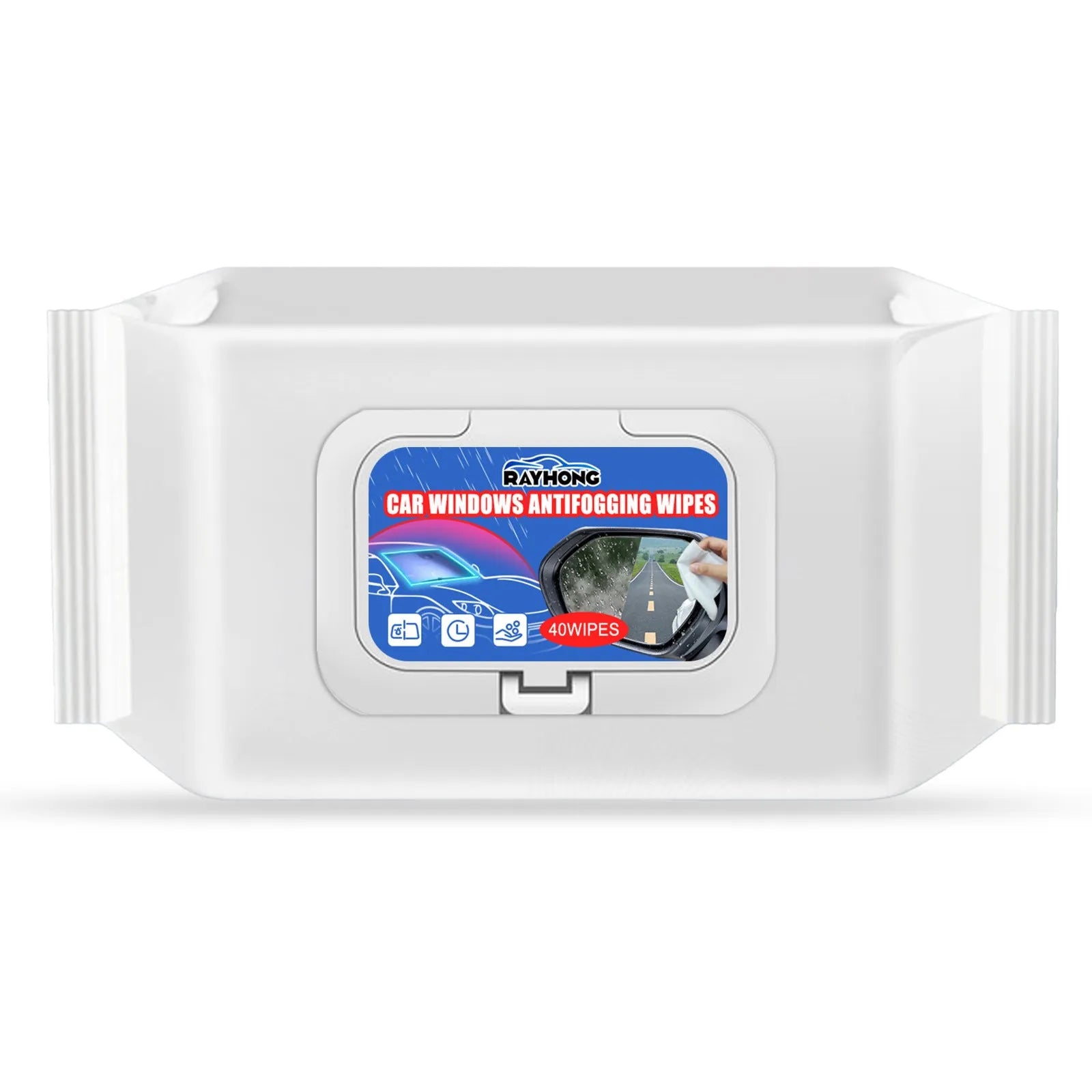 Pack of 40 car anti-fog rainproof wipes with water-based resin on non-woven fabric