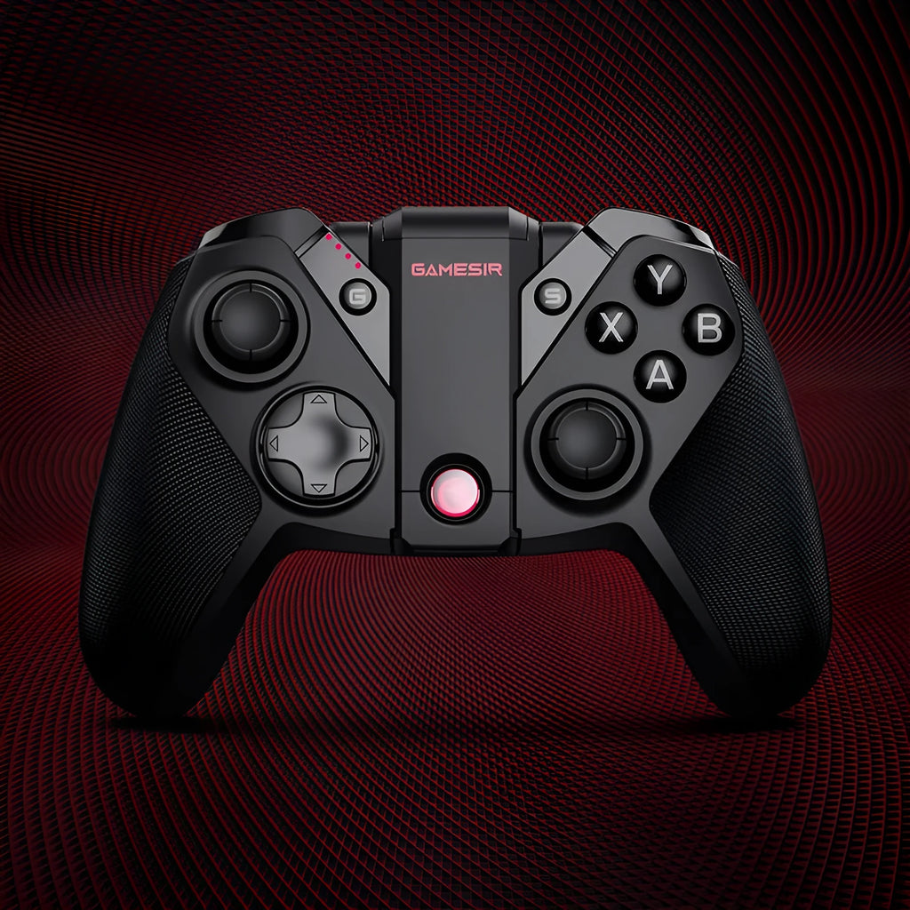 Black Gaishi wired video game controller with Type-C cable and ergonomic grips on a desk