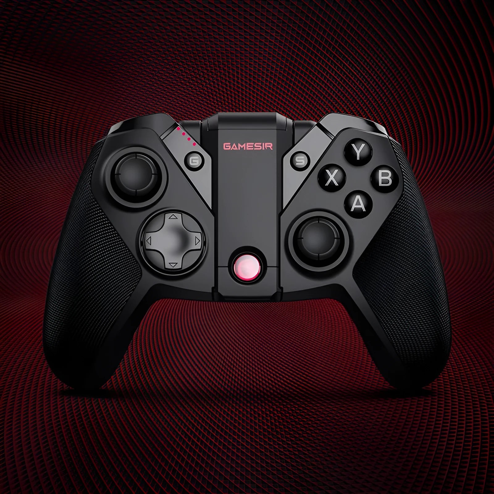 Black Gaishi wired video game controller with Type-C cable and ergonomic grips on a desk