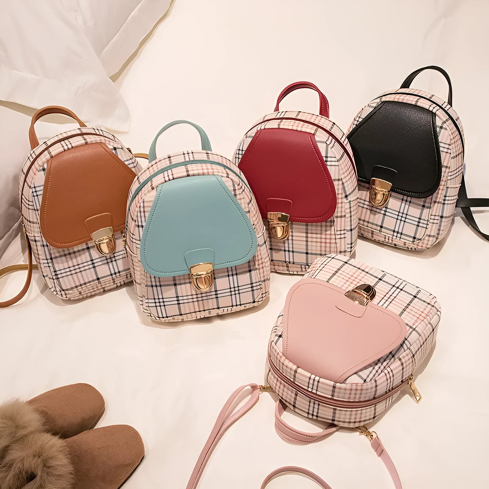 One shoulder diagonal phone bag in PU fabric available in black, blue, brown, pink or red