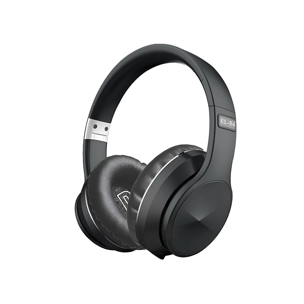 Head-mounted Bluetooth stereo headset with folding subwoofer and card mode, black silver colour