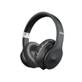Head-mounted Bluetooth stereo headset with folding subwoofer and card mode, black silver colour