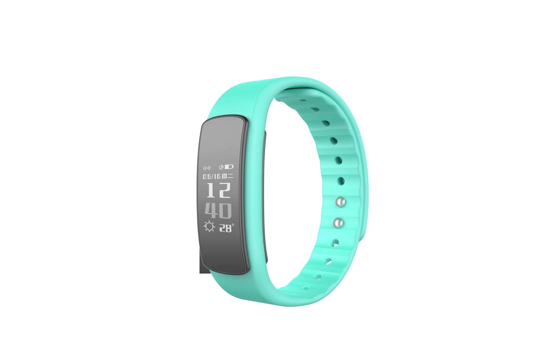I6 smart sports bracelet in black or green with 0.96-inch touch screen display