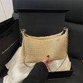 Straw woven shoulder tote bag with mobile phone compartment and sandwich pocket in khaki colour
