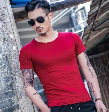 Men's lightweight bamboo fibre polyester t-shirt for summer in various colours