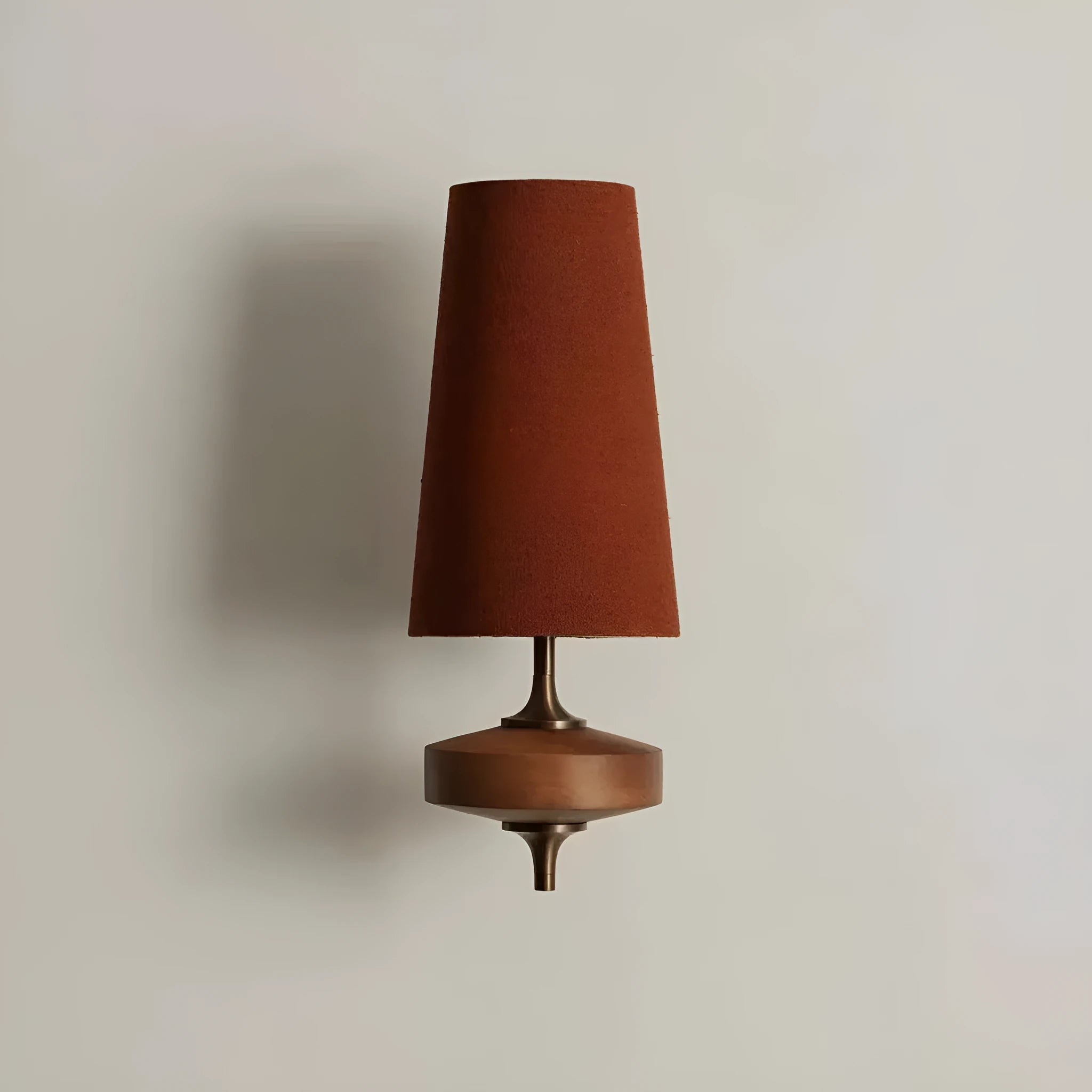 French retro bedside corridor light with red lampshade and single head configuration