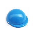 Plastic dog motorcycle cap helmet in a solid colour, shown in small, medium, and large sizes.