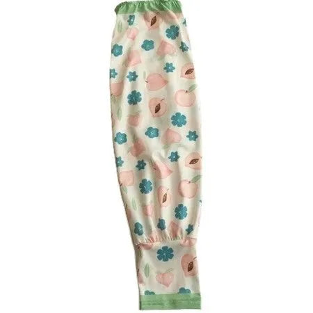 A pair of lightweight ice silk sun protection sleeve gloves in a floral print pattern, covering from wrist to elbow.