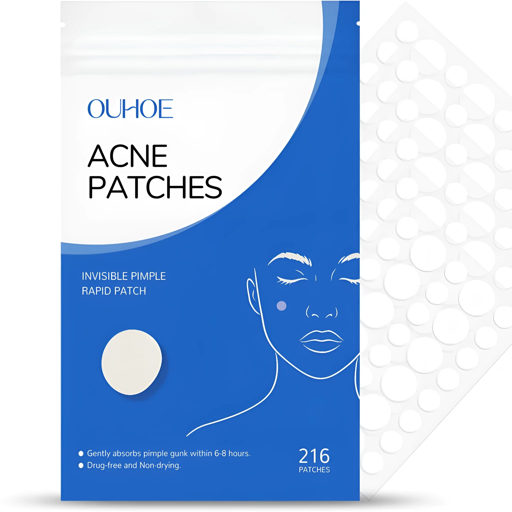 216 hydrocolloid acne patches with tea tree oil and vitamin E for spot treatment