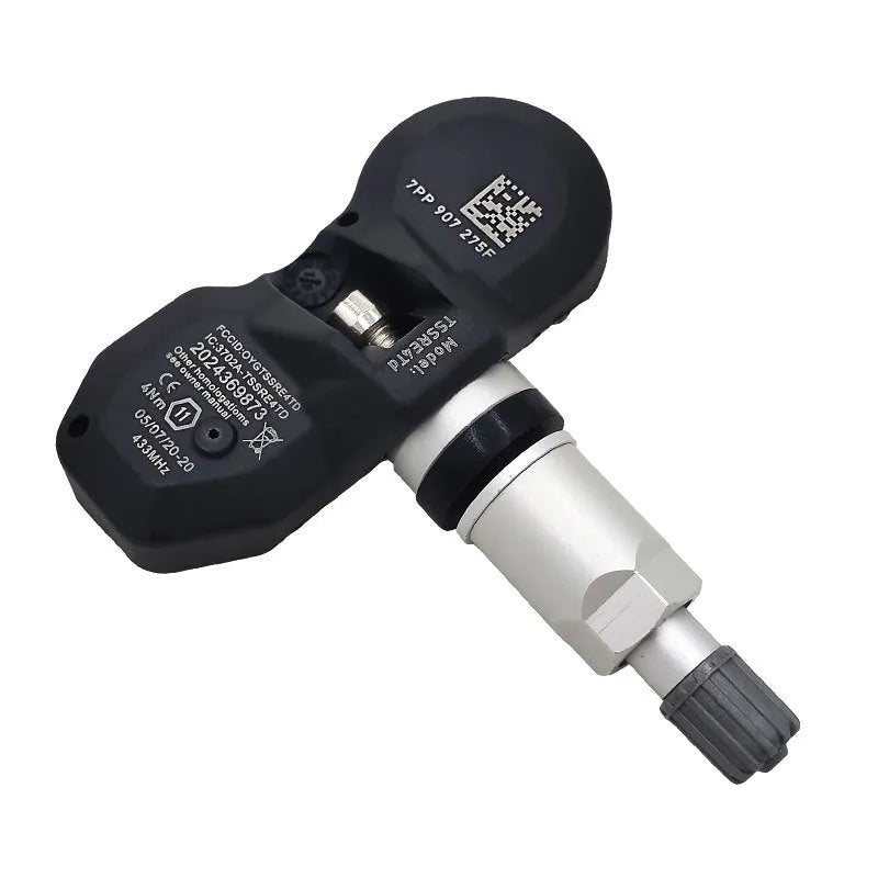 Black Audi tyre pressure monitor sensor replacement for vehicle TPMS systems