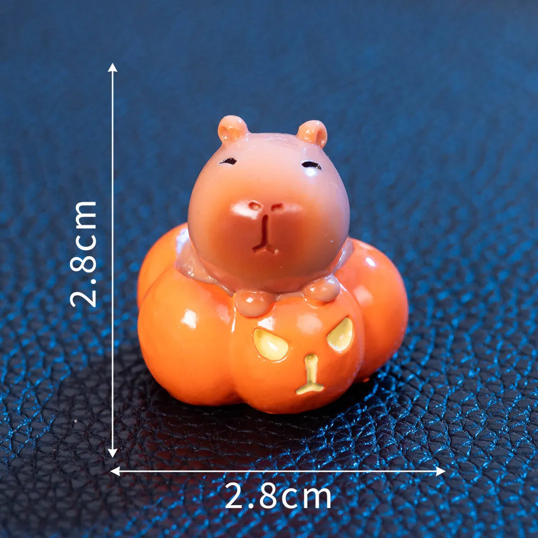 Halloween capybara resin decoration in chosen design for micro landscape display