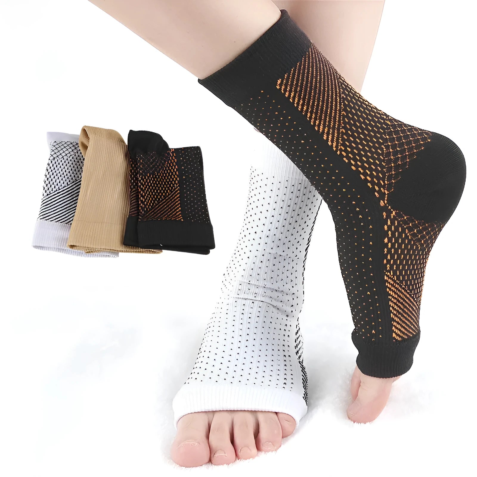 Compression sports socks in short tube length with elastic pressure design for basketball activities
