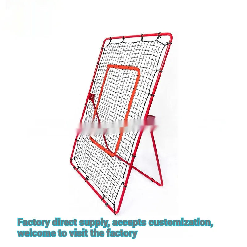 Red 4x6 FT adjustable baseball training net with metal frame for sports practice