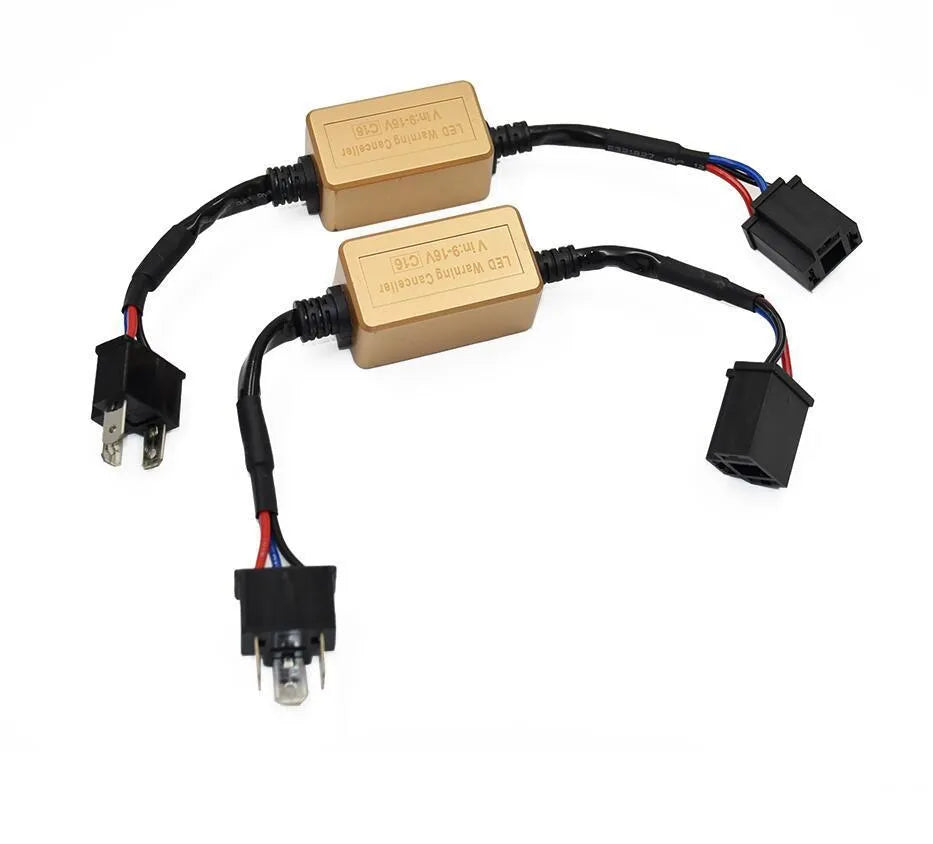 Black LED car headlight Canbus decoder for H4 H7 H11 bulbs with plug connectors