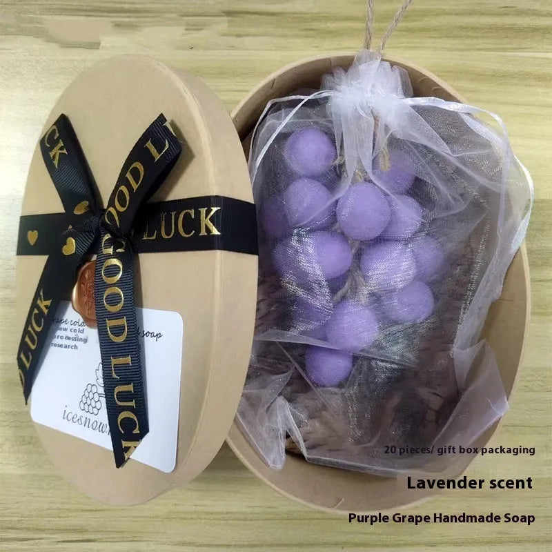 Handmade grape soap 120g bar in black, green or purple with bulk packaging options