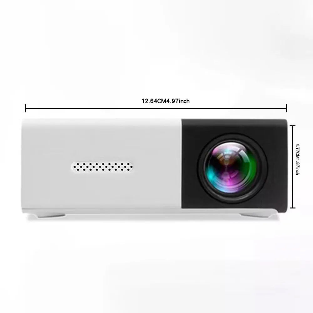 YG300 mini portable projector in yellow with 1080p resolution and 100ANSI brightness for home use