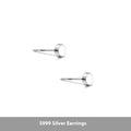 S999 sterling silver flat ear bone studs in geometric round design