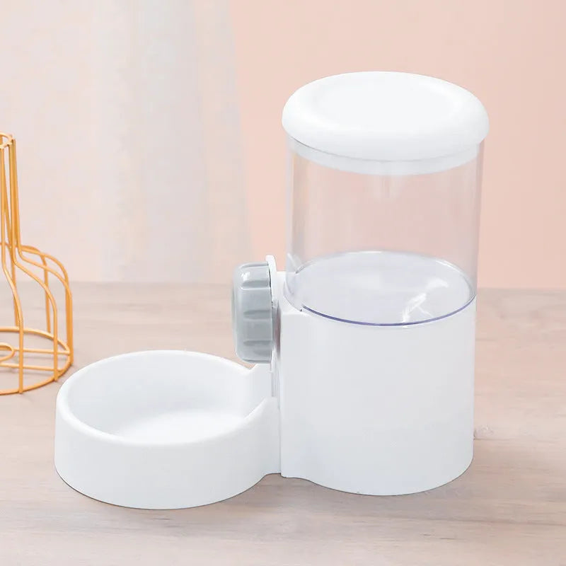 PP plastic hanging pet feeder and drinking fountain set 1.2L green grass cloud white for dogs and cats