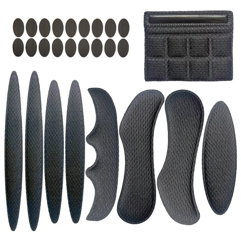 Universal cycling helmet sponge liner with Velcro chin pad in blue, black, red, or grey